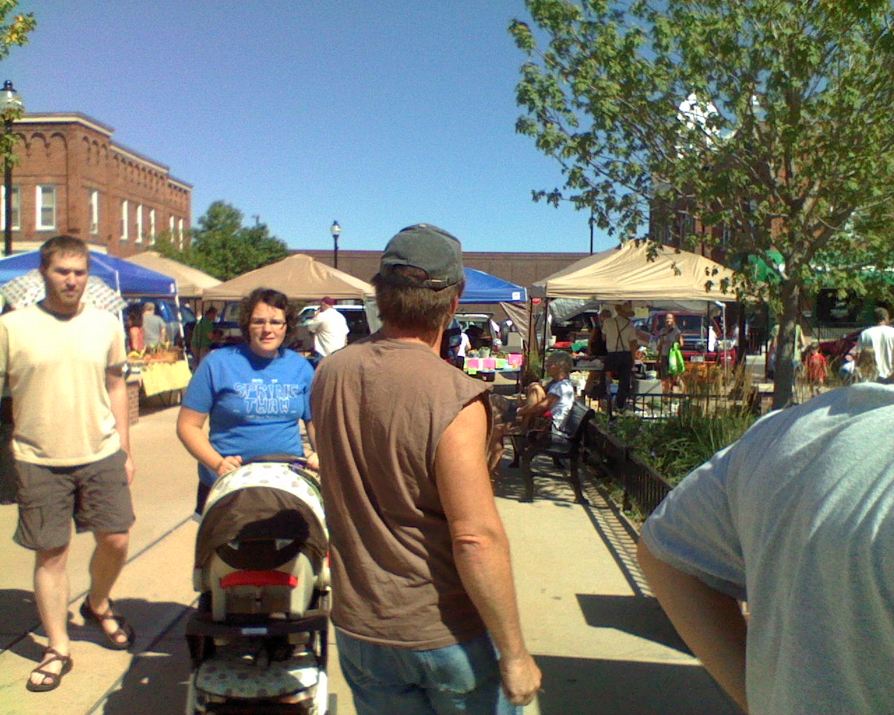 shopping at the public square in Stevens Point, Wisconsin