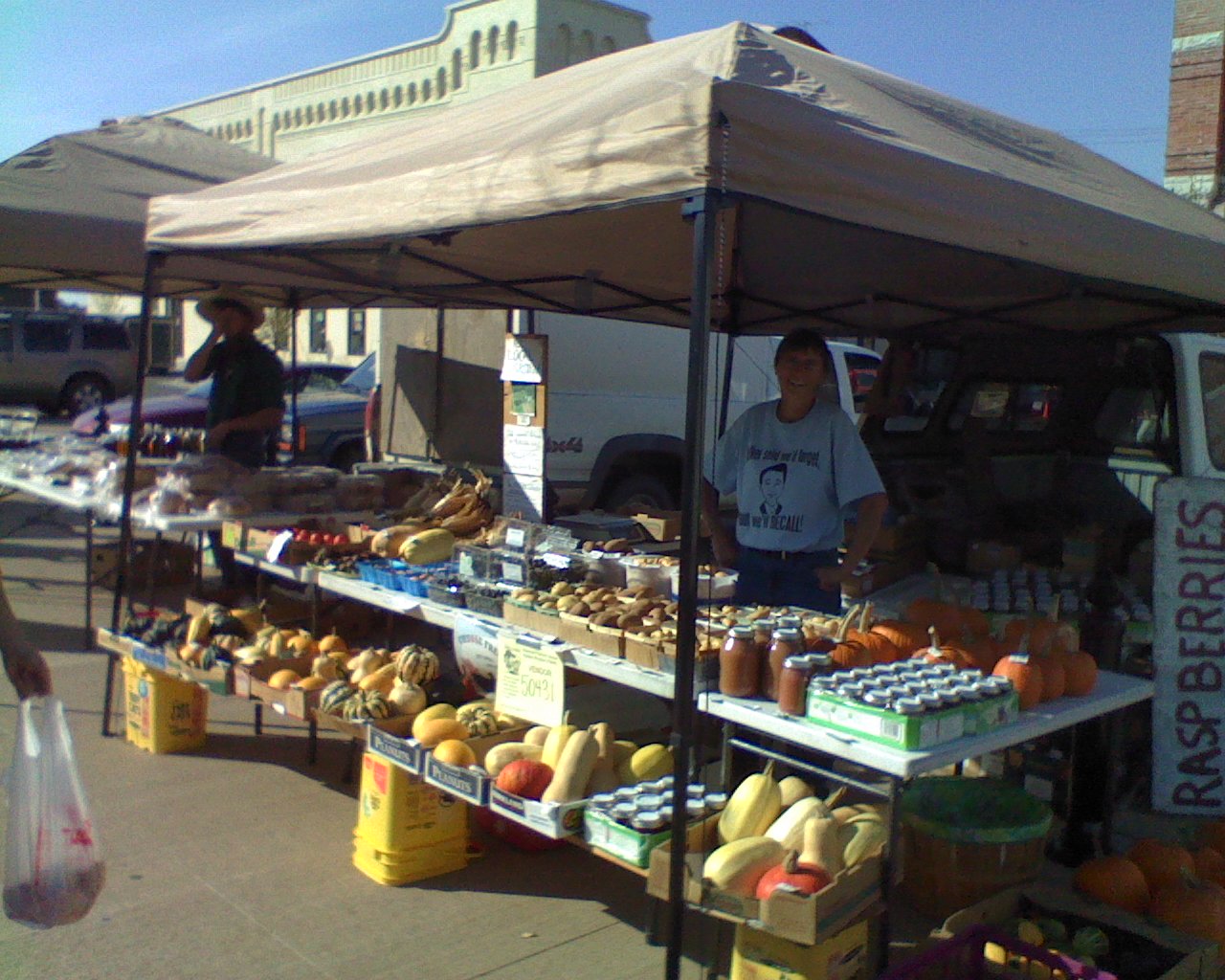 Joan Arnold selling her produce at the Stevens Point Farmers Market